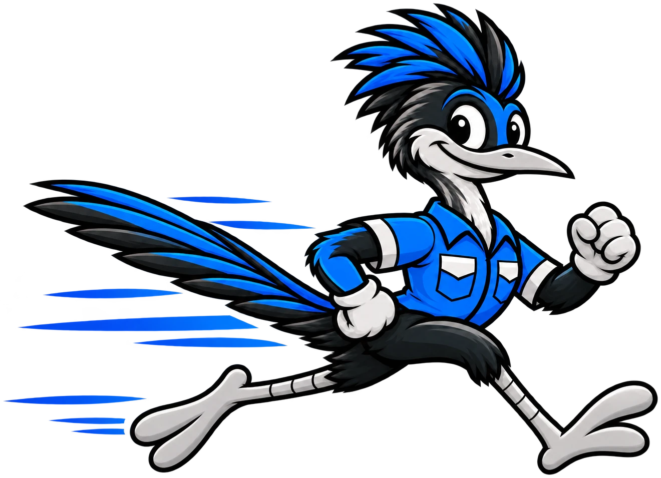 Henderson Junk Solutions roadrunner mascot running at full speed for junk removal in Gibson Springs, Henderson, NV